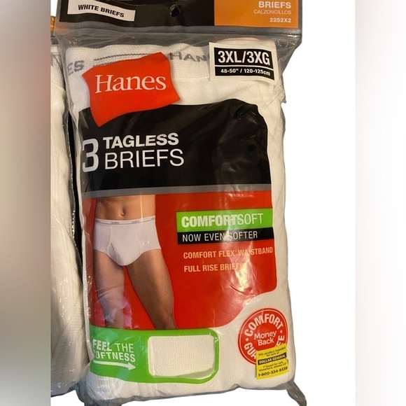 Men’s Hanes Tagless Briefs 3X - Picture 3 of 3
